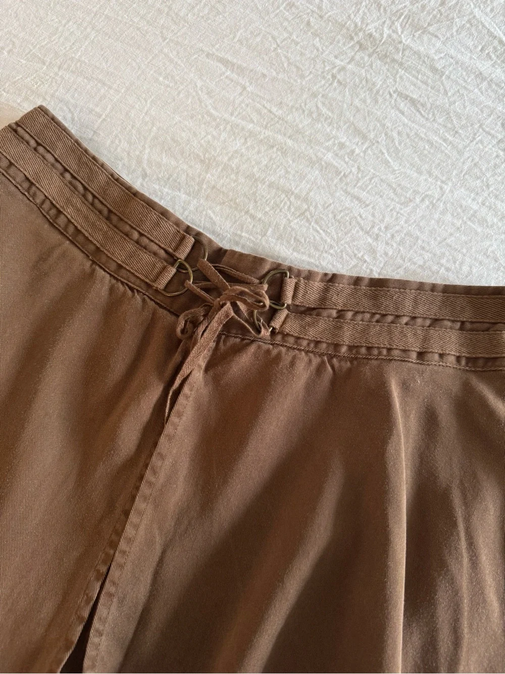 Free People Brown Drawstring Flowy Skort Shorts